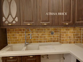 دیزاین داخلی آشپزخانه با آجر دکوراتیو آتریسا