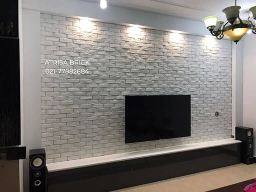 آجر دکوراتیو سفید آتریسا برای پشت تلویزیون