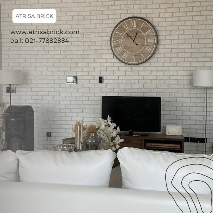 آجر دکوراتیو سفید آتریسا برای اتاق نشیمن