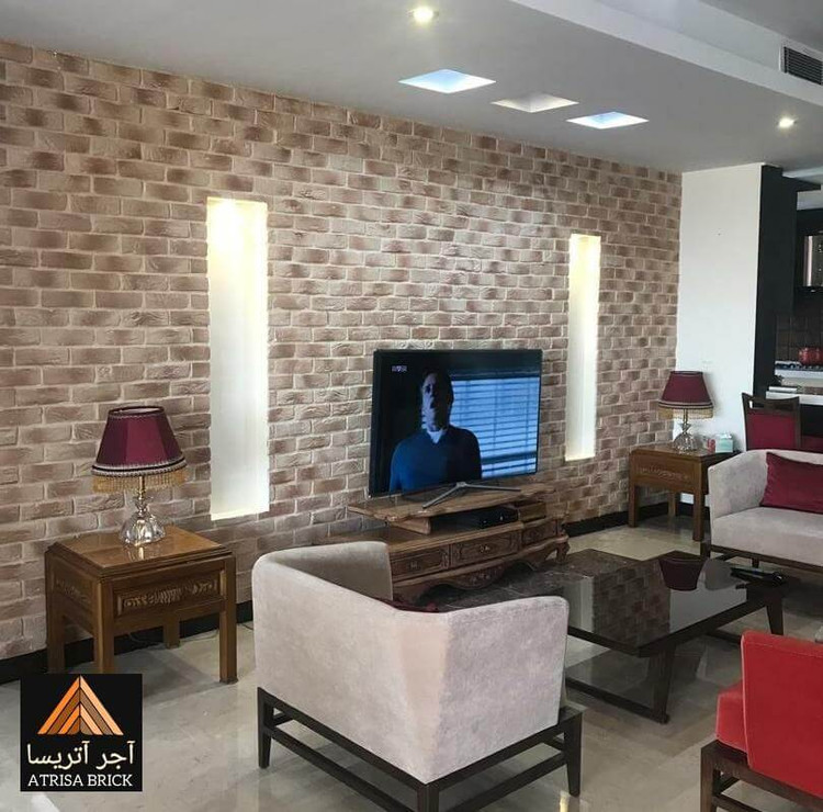 آجر نما دکوراتیو برای پشت تلویزیون