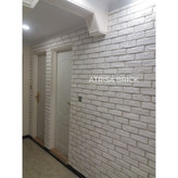 آجر نما آتریسا سفید در اتاق نشیمن و فضای داخلی